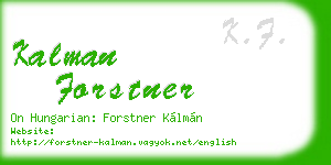 kalman forstner business card